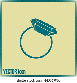 Vector illustration Ring with a jewel 