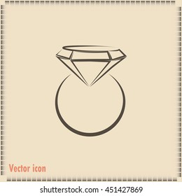 Vector illustration Ring with a jewel 