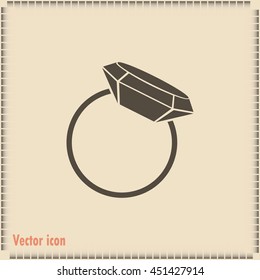 Vector illustration Ring with a jewel 
