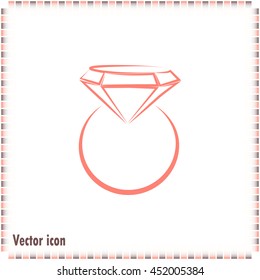 Vector illustration Ring with a jewel 