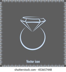 Vector illustration Ring with a jewel 