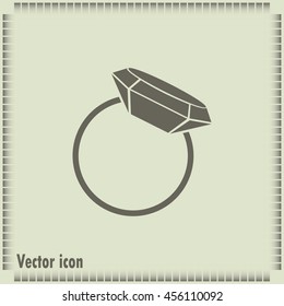 Vector illustration Ring with a jewel 