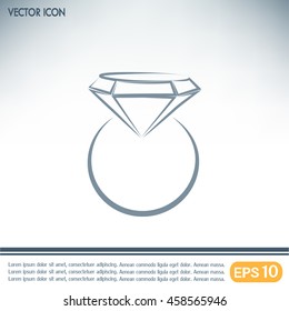Vector illustration Ring with a jewel 
