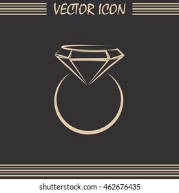 Vector illustration Ring with a jewel 