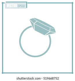 Vector illustration Ring with a jewel 