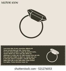 Vector illustration Ring with a jewel 