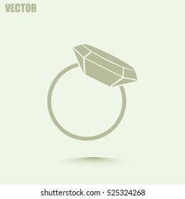 Vector illustration Ring with a jewel 