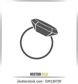 Vector illustration Ring with a jewel 
