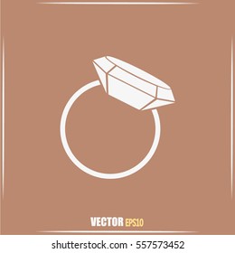 Vector illustration Ring with a jewel 