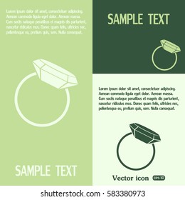 Vector illustration Ring with a jewel 