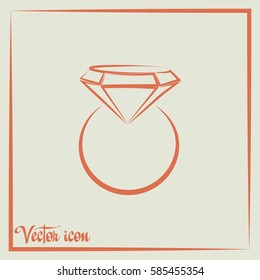 Vector illustration Ring with a jewel 