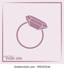 Vector illustration Ring with a jewel 