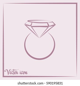 Vector illustration Ring with a jewel 