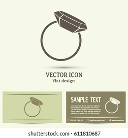 Vector illustration Ring with a jewel 