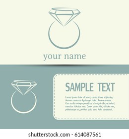 Vector illustration Ring with a jewel 