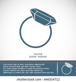 Vector illustration Ring with a jewel 