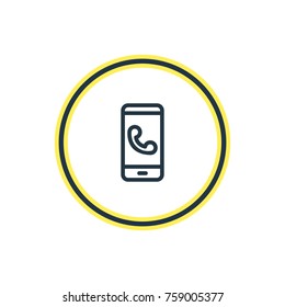 Vector Illustration Of Ring Outline. Beautiful Smartphone Element Also Can Be Used As Calling Element.