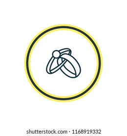 Vector illustration of rings icon line. Beautiful marriage element also can be used as engagement  icon element.