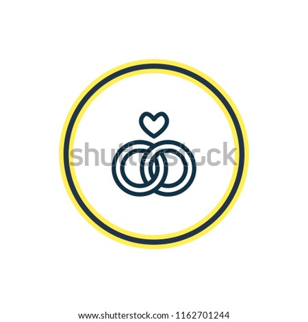Vector illustration of rings icon line. Beautiful events element also can be used as engagement icon element.