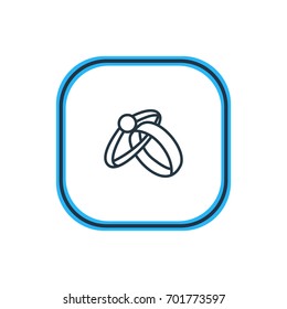 Vector Illustration Of Rings Outline. Beautiful Engagement Element Also Can Be Used As Engagement  Element.
