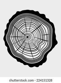 Vector illustration of rings of trunk 