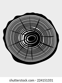 Vector illustration of rings of trunk 
