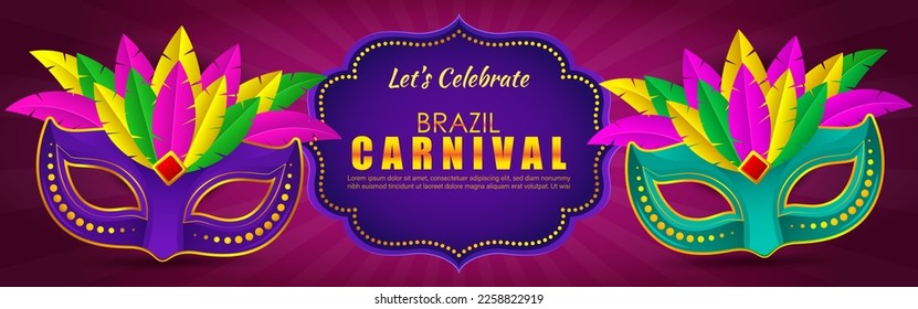 Vector illustration of Rio Carnival banner the biggest carnival in the world