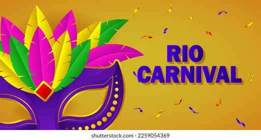Vector illustration of Rio Carnival banner the biggest carnival in the world