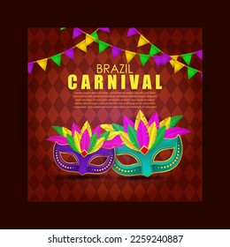 Vector illustration of Rio Carnival banner the biggest carnival in the world