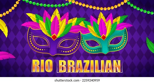 Vector illustration of Rio Carnival banner the biggest carnival in the world