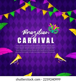 Vector illustration of Rio Carnival banner the biggest carnival in the world