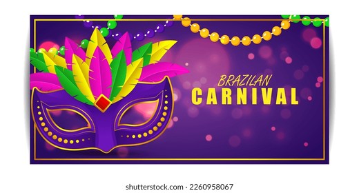 Vector illustration of Rio Carnival banner the biggest carnival in the world