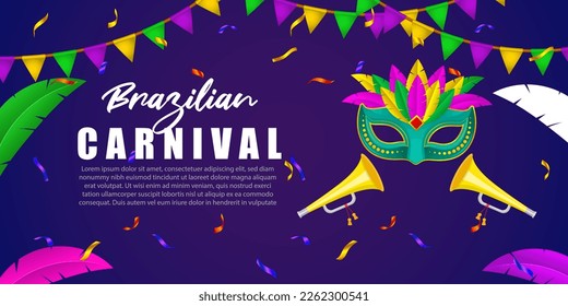 Vector illustration of Rio Carnival banner the biggest carnival in the world