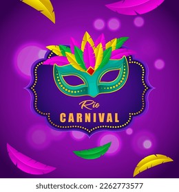 Vector illustration of Rio Carnival banner the biggest carnival in the world