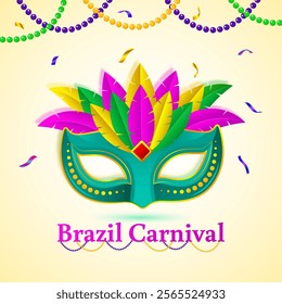 Vector illustration of Rio Carnival social media template