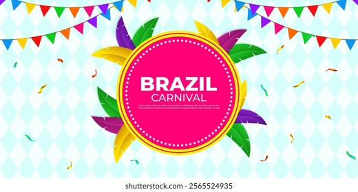 Vector illustration of Rio Carnival social media template