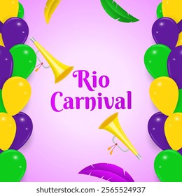 Vector illustration of Rio Carnival social media template