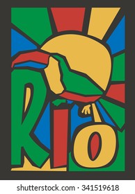 vector illustration rio poster