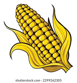 Vector Illustration of Ripe Corn 