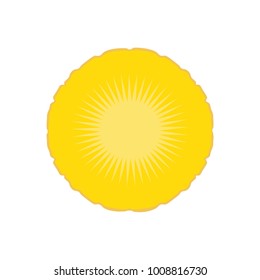 Vector illustration of ripe juicy pineapple slices isolated on white background.