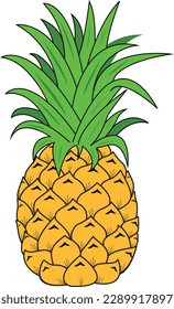 Vector illustration of ripe juicy pineapple slices isolated on white background. Summer fruits for healthy lifestyle. Pineapple fruit. Pineapple symbol icon Pineapple Tropical Fruit.