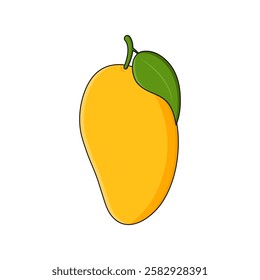 Vector illustration of a ripe mango with a cartoon-like style