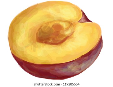 Vector illustration. Ripe peach fruit