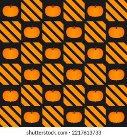 Vector illustration of ripe pumpkins. Seamless pattern.