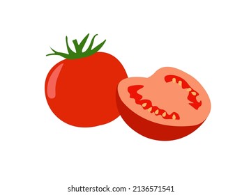 vector illustration of ripe red tomatoes suitable for logo designs and editors. his friend named lombok

