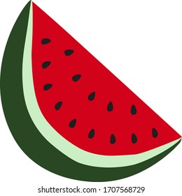 vector Illustration of ripe watermelon slice