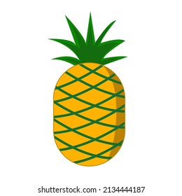 vector illustration of a ripe yellow pineapple, can be used for logos, brands, mockups, icons, templates