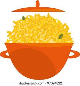  vector illustration of rise dish pilaf for poster, illustration