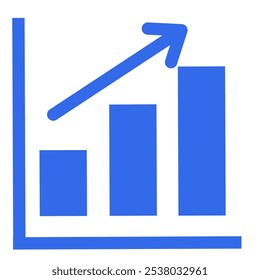 Vector Illustration Of A Rising Arrow And Bar Graph Icon Representing Business Grades Vector