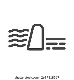 Vektorgrafik der Flusswasserdamm-Umrisssymbole.